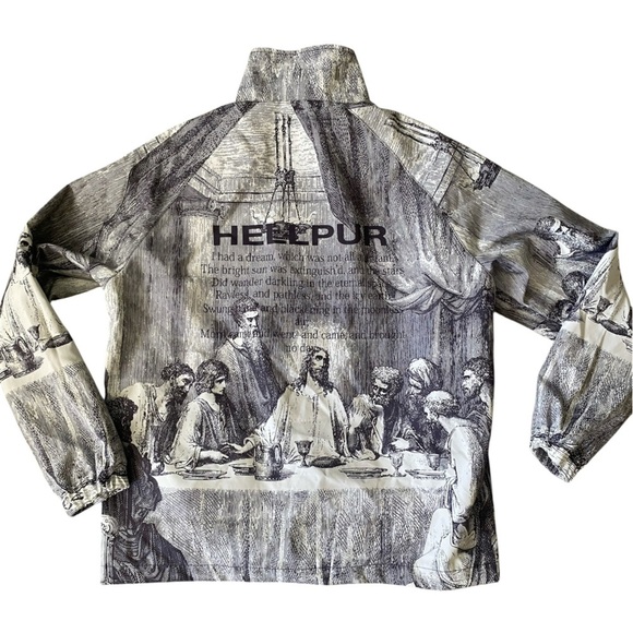 Hellpur The Last Supper edgybold fashion forward streetwear windbreaker jacket M - Picture 2 of 8